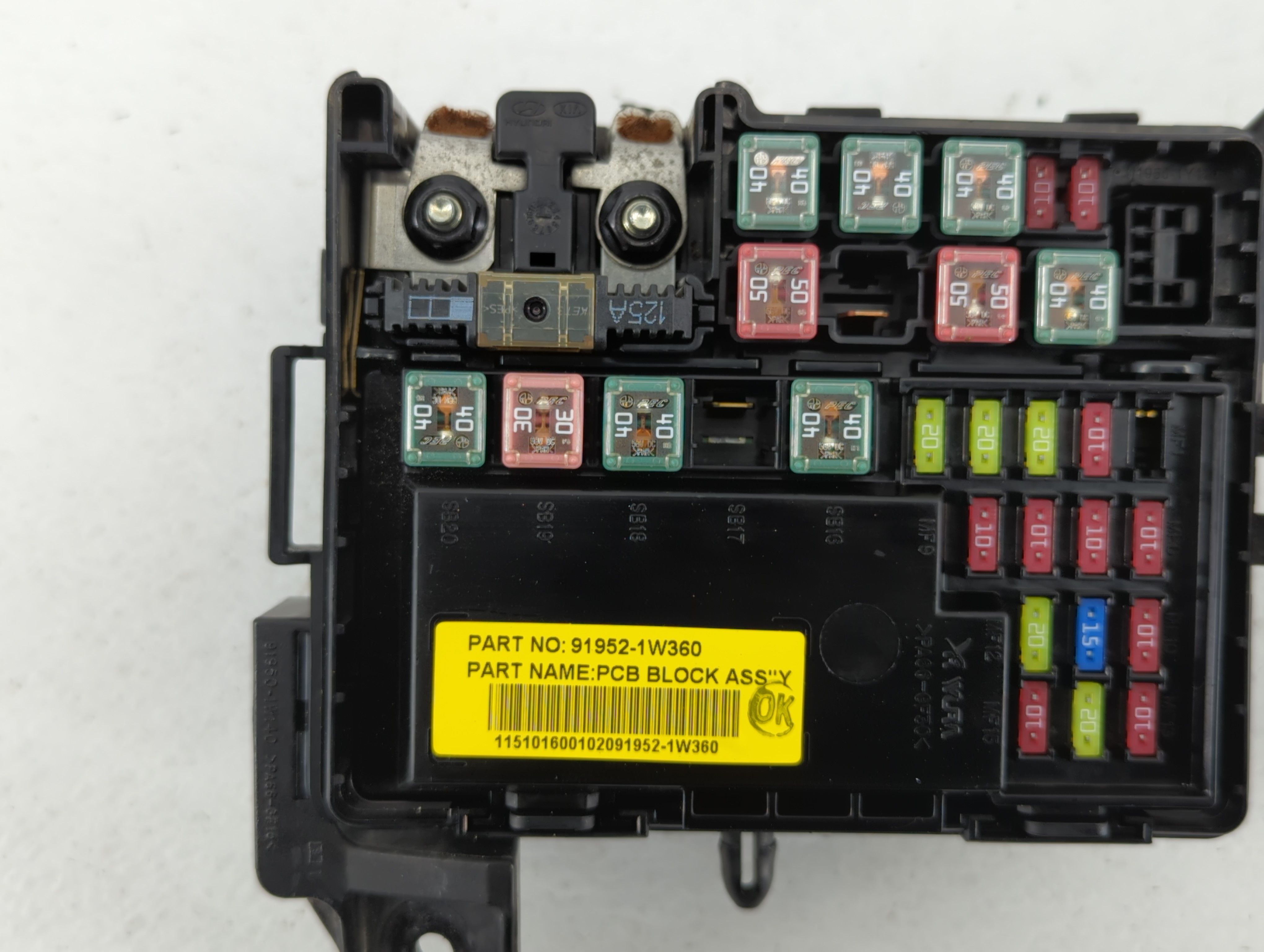 2016-2017 Kia Rio Fusebox Fuse Box Relay Module 912791w080fb0k100039